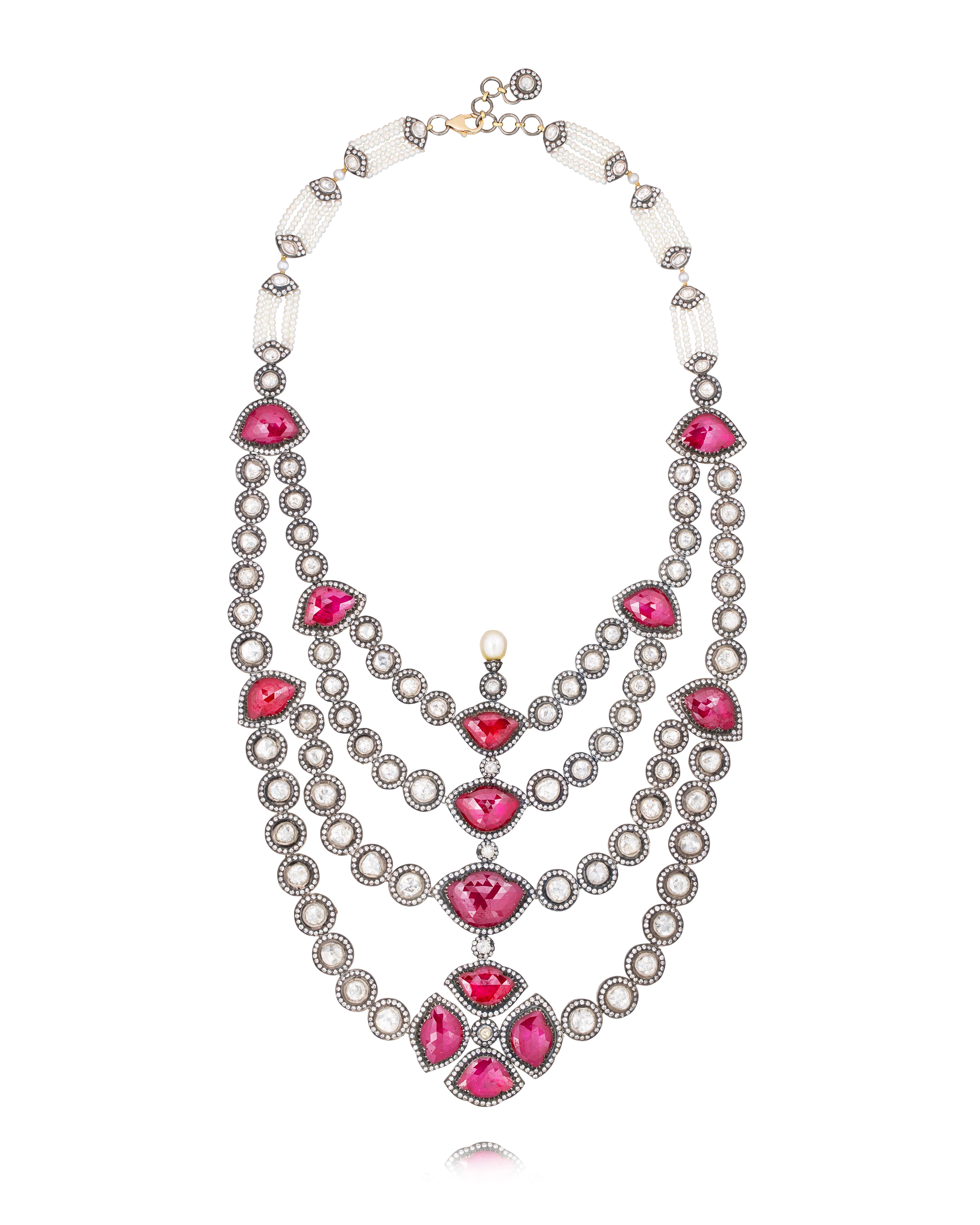 Amrapali four layered lotus necklace Solitaire Magazine