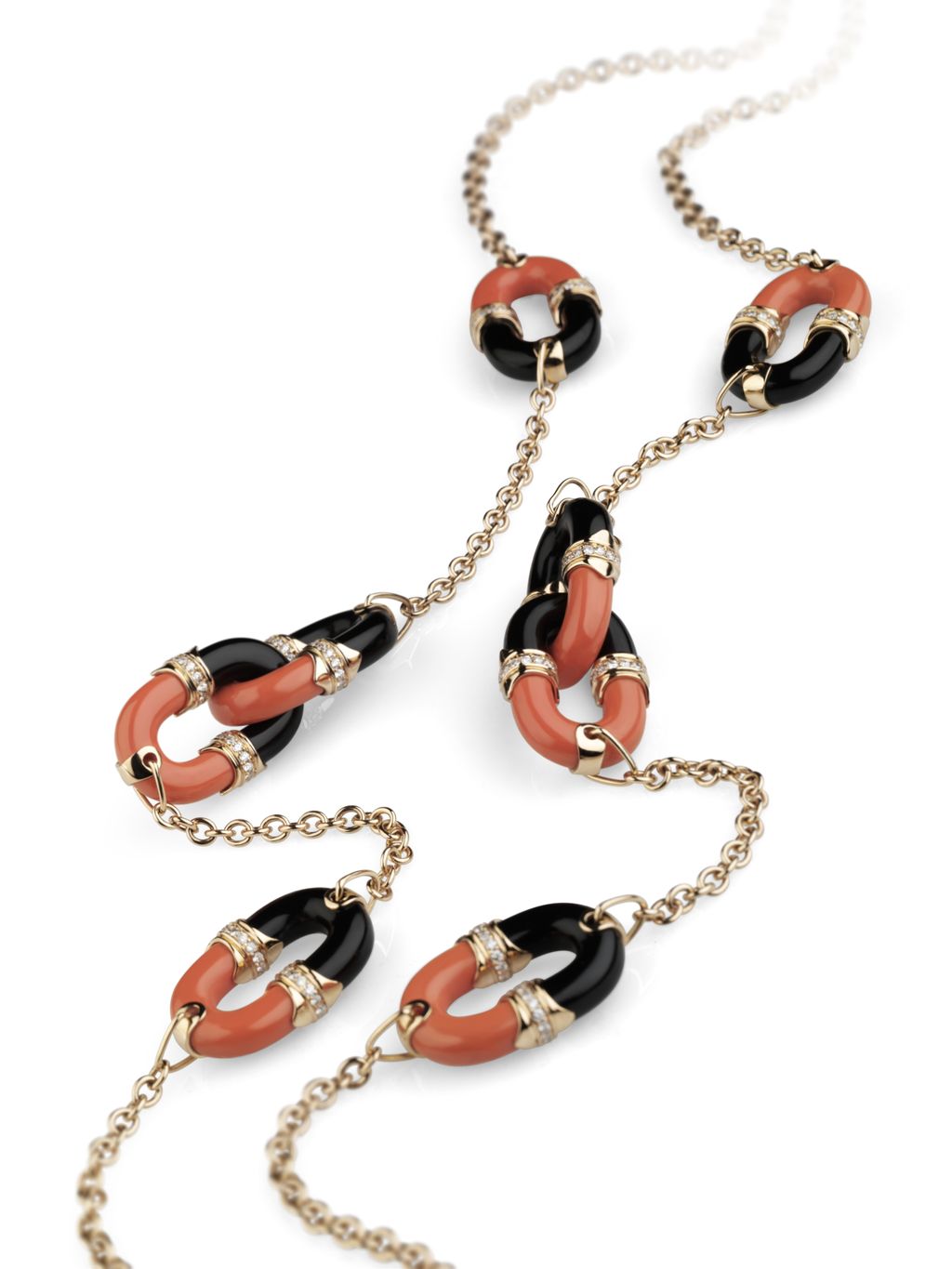 rose gold with diamonds, red coral 