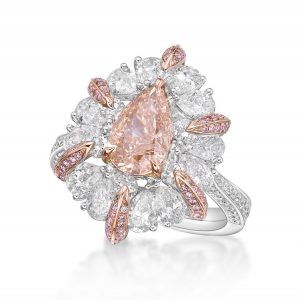 Fancy pink diamond ring, luxury jewellery