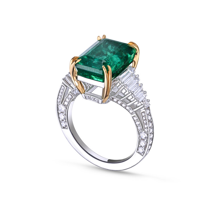Solitaire-Say Yes to the Ring-La Sacla ring in emerald and diamonds ...