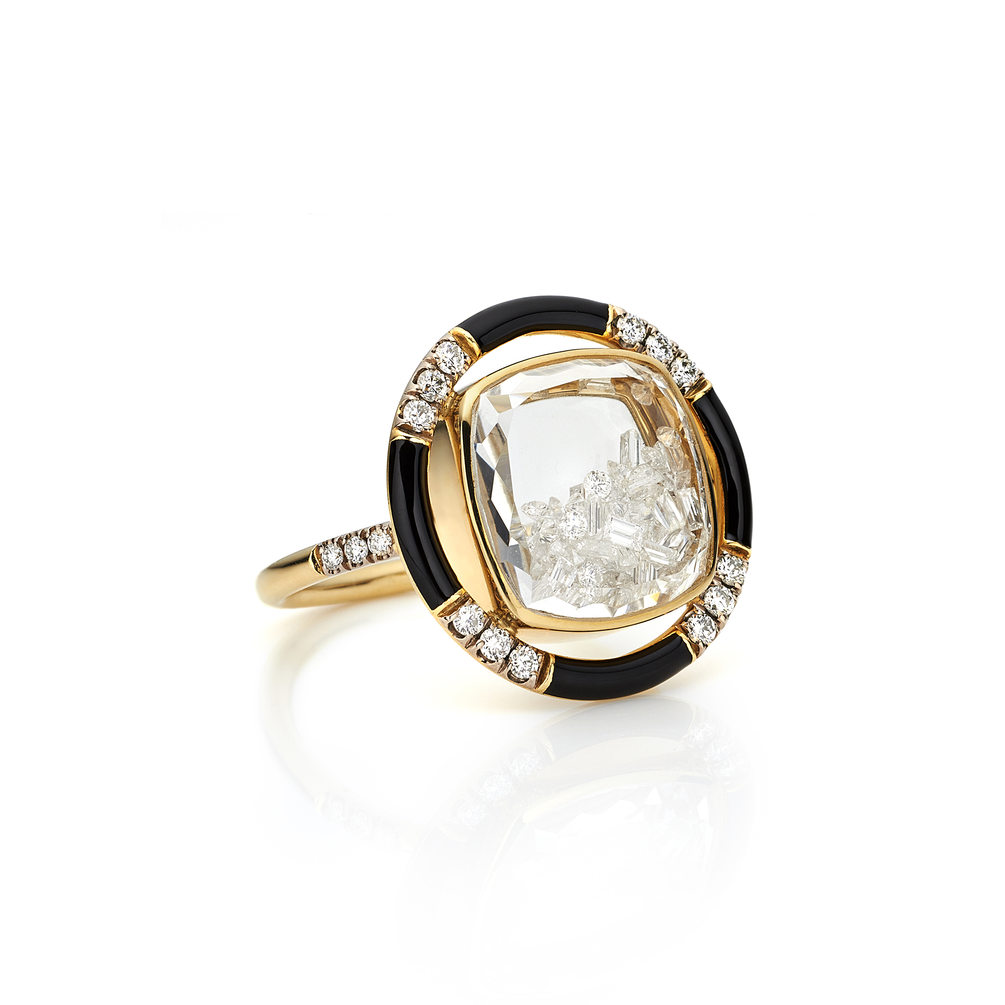 Blackened Silver Womens Jewellery Rings Moritz Glik 18k Gold Diamond And Sapphire Ring 