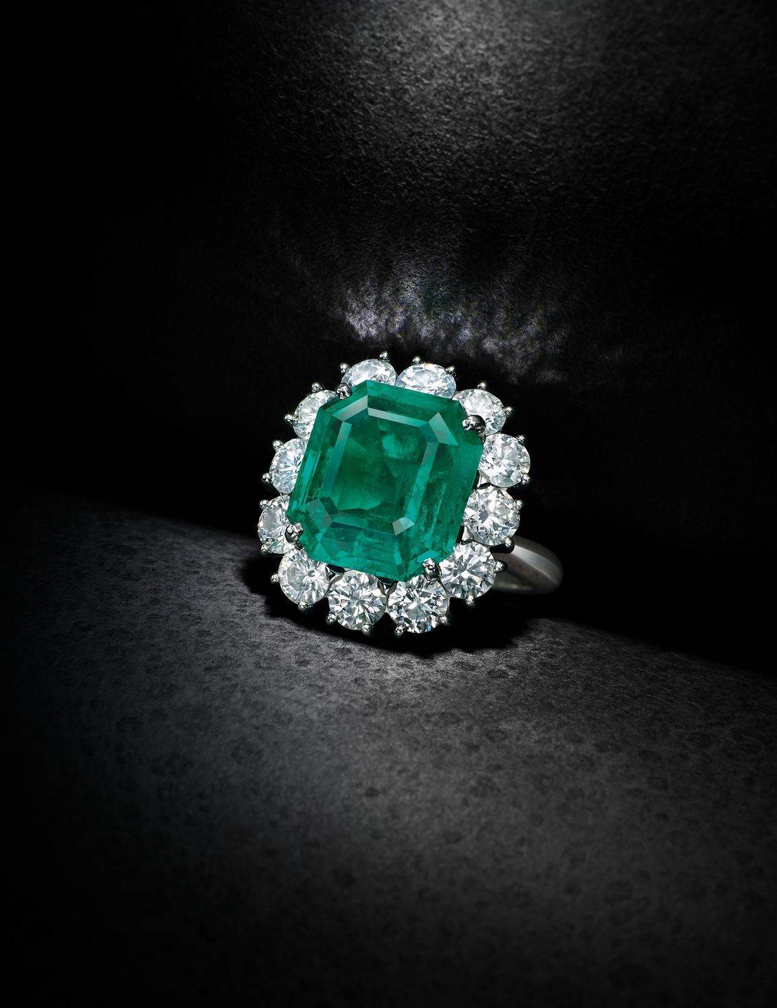 Lot 71 7.38 Carat Natural Untreated Colombian Emerald and Diamond